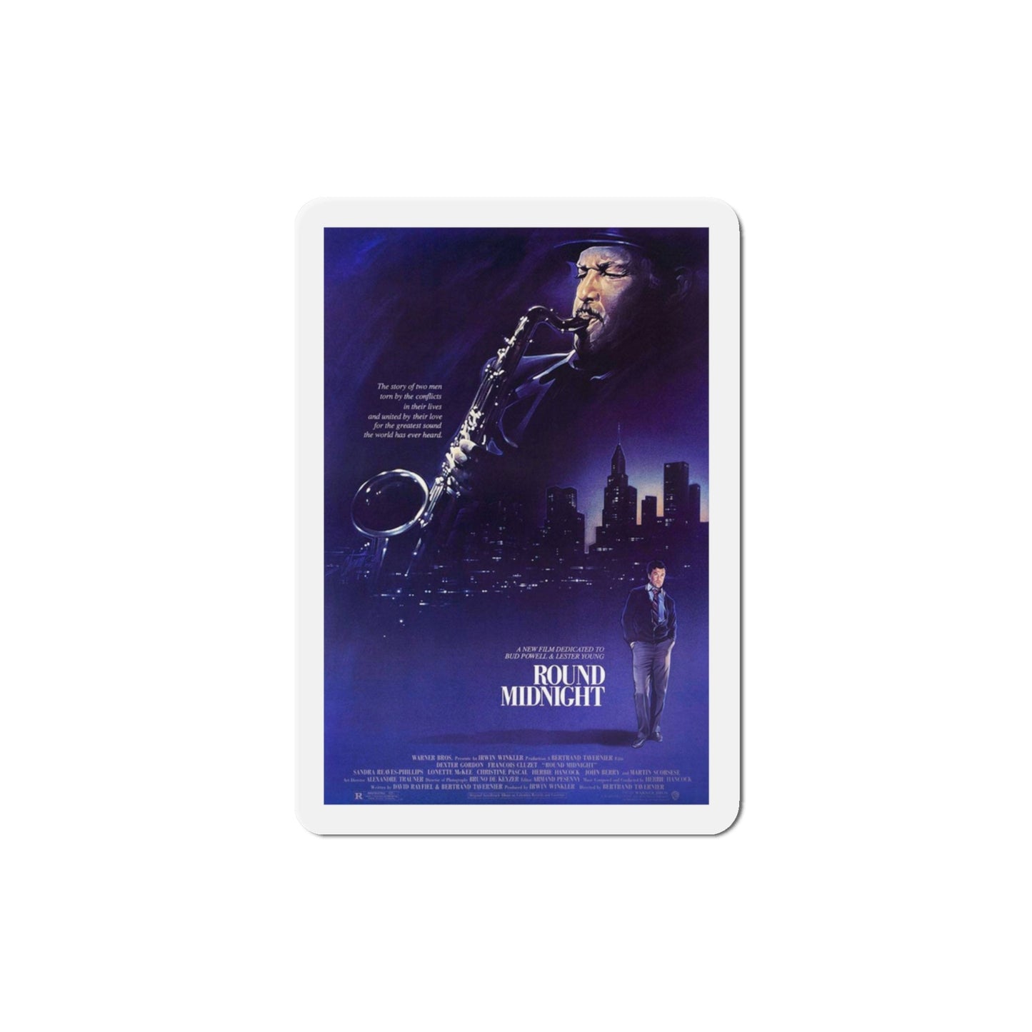 Round Midnight 1986 Movie Poster Die-Cut Magnet-3" x 3"-The Sticker Space