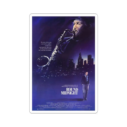 Round Midnight 1986 Movie Poster - STICKER Vinyl Kiss-Cut Decal 4 Inch White - The Sticker Space