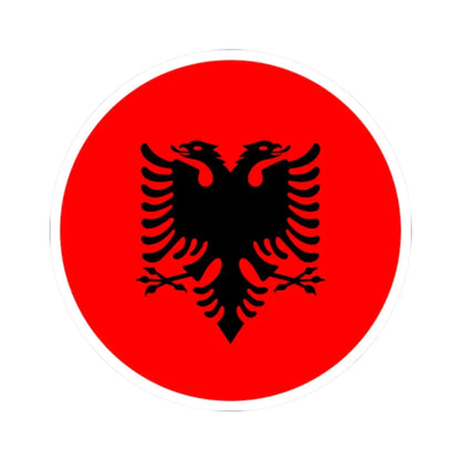 Roundel of Albania national flag (Albania) STICKER Vinyl Kiss-Cut Decal 2 Inch White - The Sticker Space