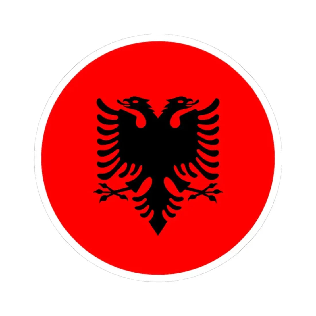 Roundel of Albania national flag (Albania) STICKER Vinyl Kiss-Cut Decal 3 Inch White - The Sticker Space