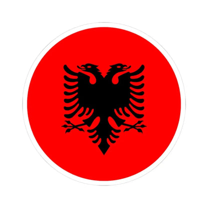 Roundel of Albania national flag (Albania) STICKER Vinyl Kiss-Cut Decal 3 Inch White - The Sticker Space