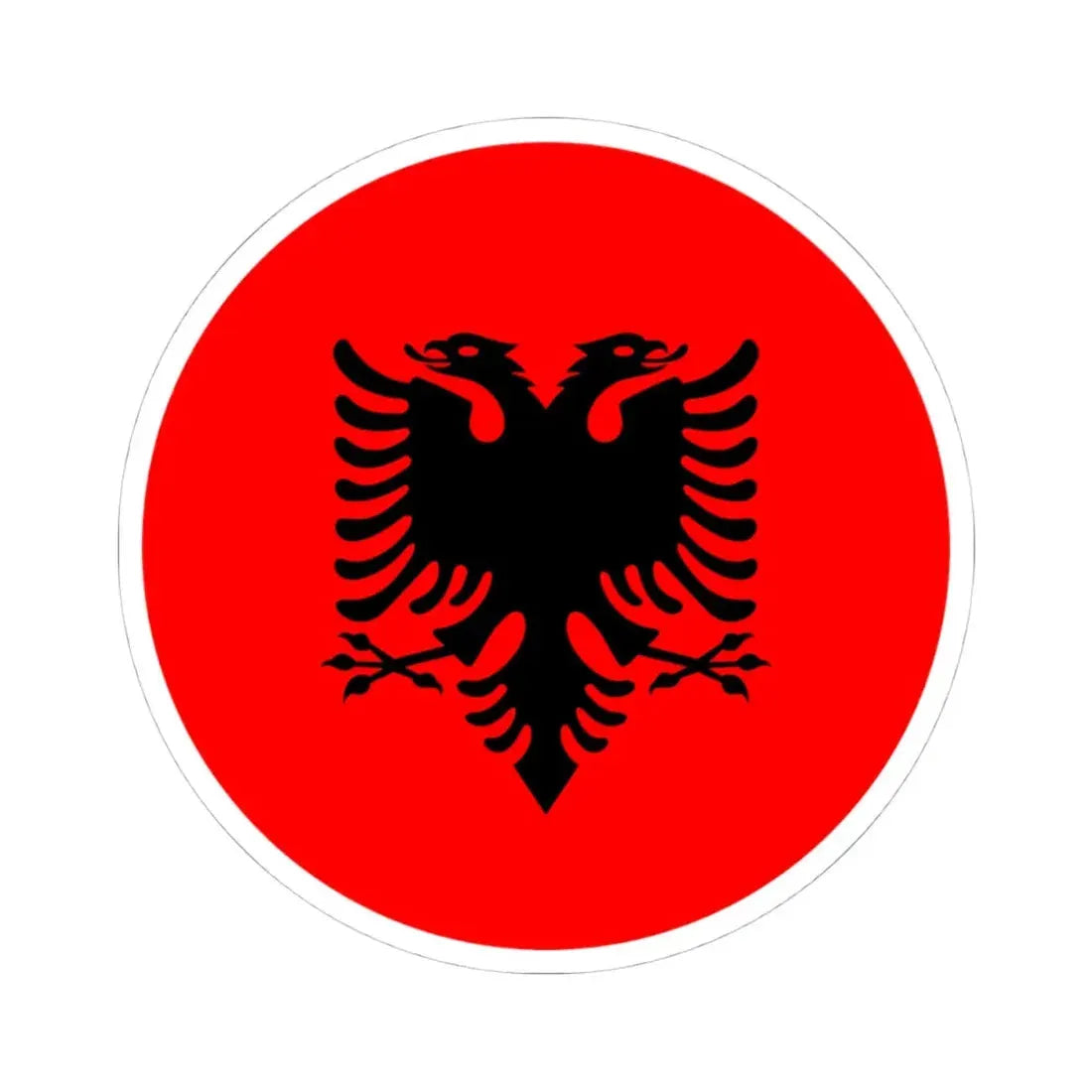 Roundel of Albania national flag (Albania) STICKER Vinyl Kiss-Cut Decal 4 Inch White - The Sticker Space