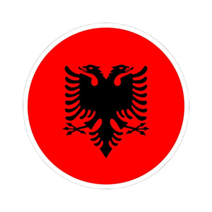 Roundel of Albania national flag (Albania) STICKER Vinyl Kiss-Cut Decal 4 Inch White - The Sticker Space