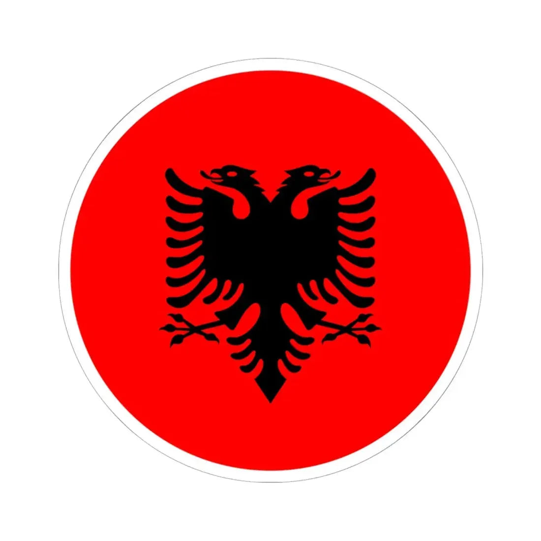 Roundel of Albania national flag (Albania) STICKER Vinyl Kiss-Cut Decal 6 Inch White - The Sticker Space