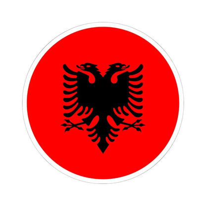 Roundel of Albania national flag (Albania) STICKER Vinyl Kiss-Cut Decal 6 Inch White - The Sticker Space