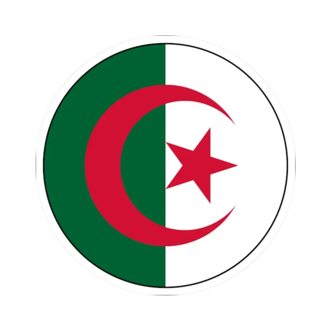 Roundel of Algeria (Algeria) STICKER Vinyl Kiss-Cut Decal 2 Inch White - The Sticker Space