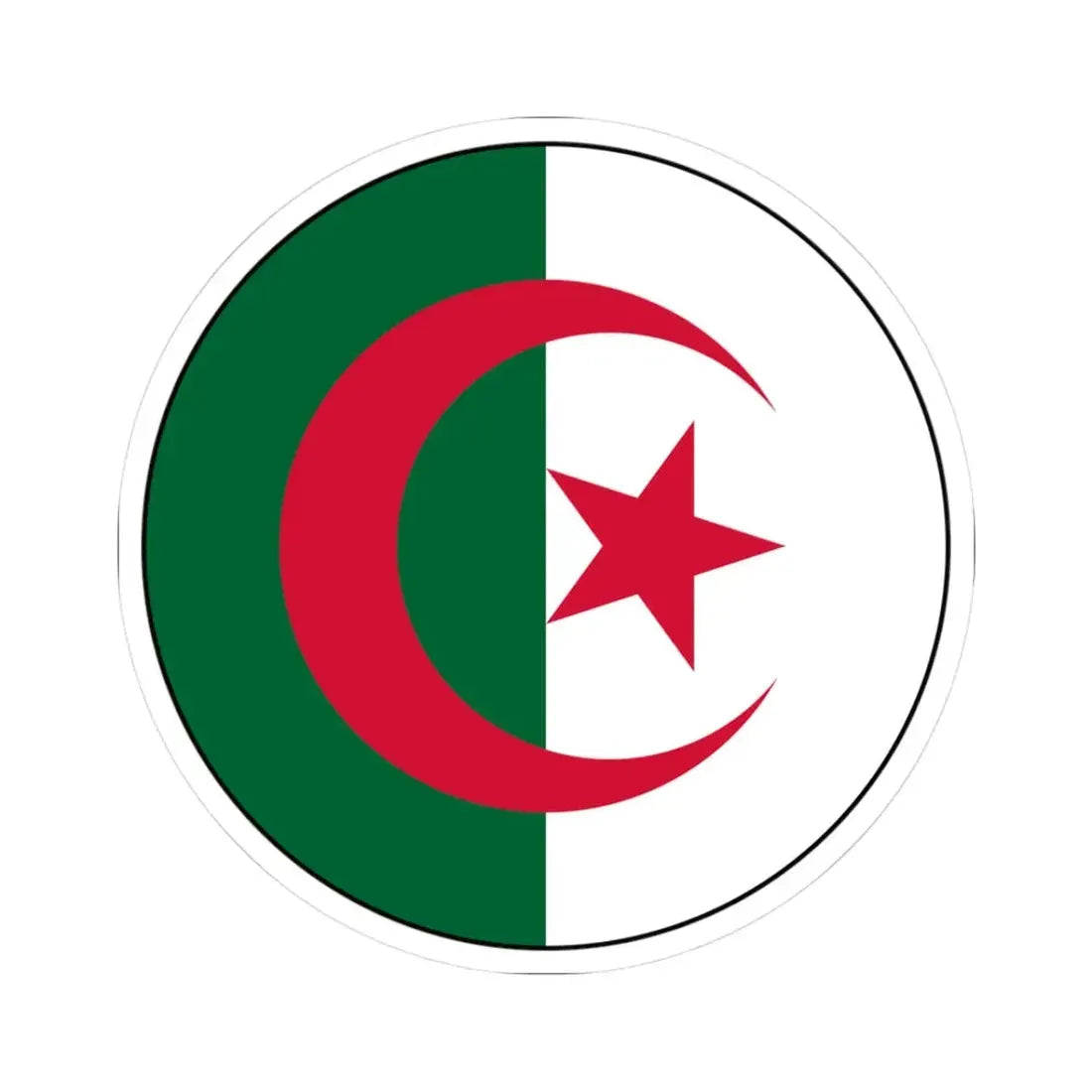 Roundel of Algeria (Algeria) STICKER Vinyl Kiss-Cut Decal 3 Inch White - The Sticker Space