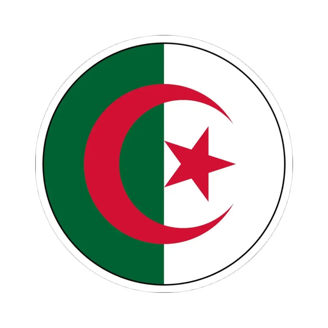 Roundel of Algeria (Algeria) STICKER Vinyl Kiss-Cut Decal 4 Inch White - The Sticker Space