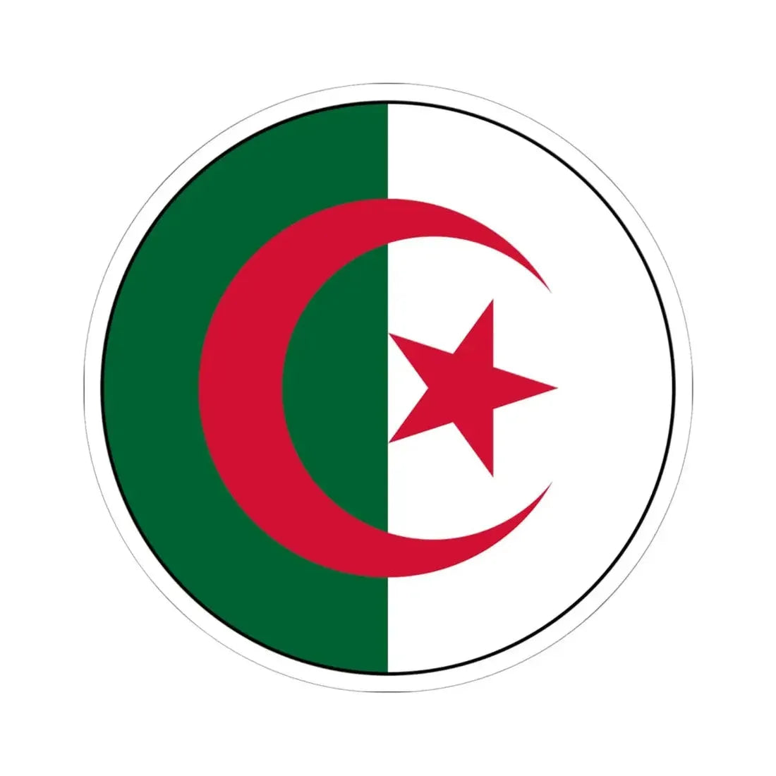 Roundel of Algeria (Algeria) STICKER Vinyl Kiss-Cut Decal 6 Inch White - The Sticker Space
