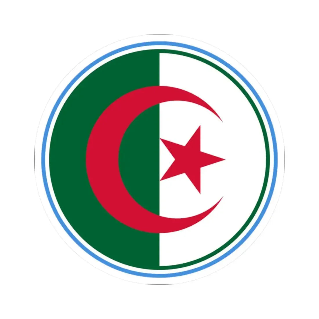 Roundel of Algeria  Type 2 (Algeria) STICKER Vinyl Kiss-Cut Decal 2 Inch White - The Sticker Space