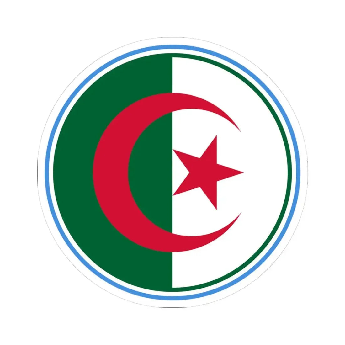 Roundel of Algeria  Type 2 (Algeria) STICKER Vinyl Kiss-Cut Decal 3 Inch White - The Sticker Space
