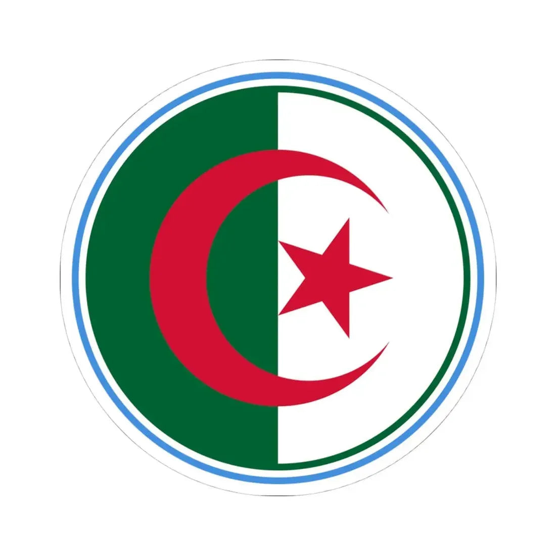 Roundel of Algeria  Type 2 (Algeria) STICKER Vinyl Kiss-Cut Decal 4 Inch White - The Sticker Space