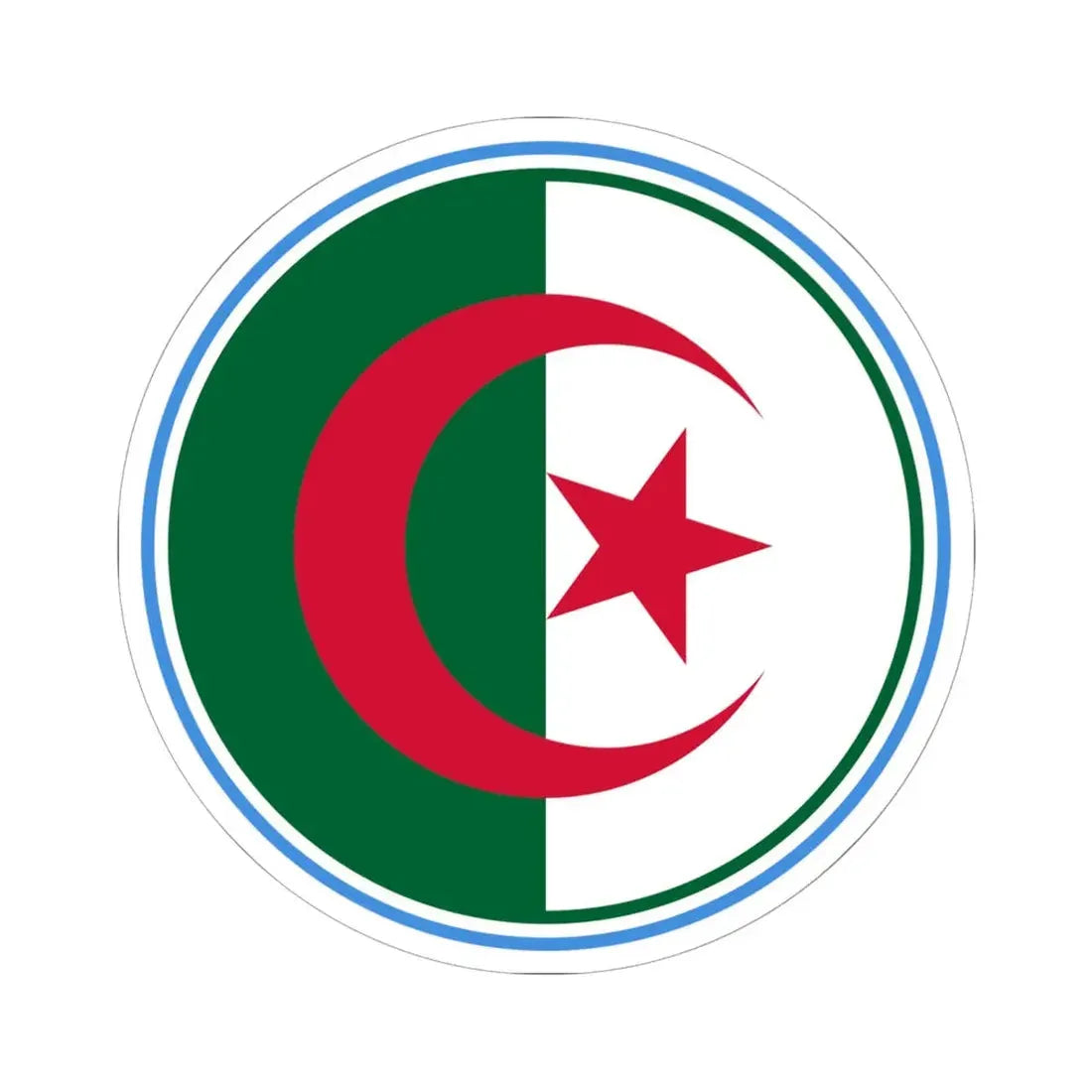 Roundel of Algeria  Type 2 (Algeria) STICKER Vinyl Kiss-Cut Decal 6 Inch White - The Sticker Space