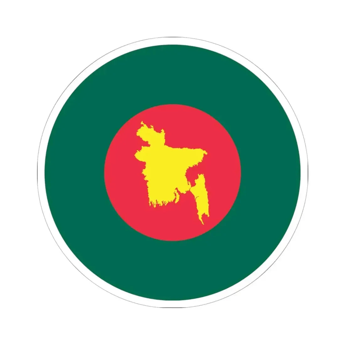 Roundel of Bangladesh with map in centre (Bangladesh) STICKER Vinyl Kiss-Cut Decal 6 Inch White - The Sticker Space
