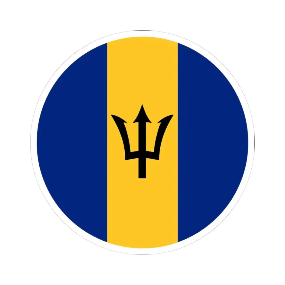 Roundel of Barbados fictional (Barbados) STICKER Vinyl Kiss-Cut Decal 3 Inch White - The Sticker Space