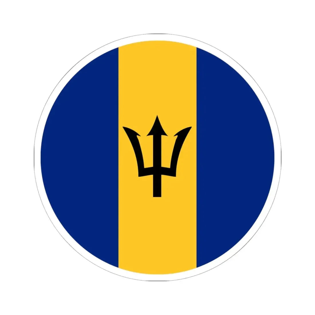 Roundel of Barbados fictional (Barbados) STICKER Vinyl Kiss-Cut Decal 6 Inch White - The Sticker Space
