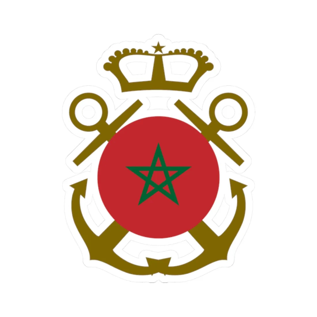 Roundel of Morocco  Naval Aviation (Morocco) STICKER Vinyl Kiss-Cut Decal 2 Inch White - The Sticker Space