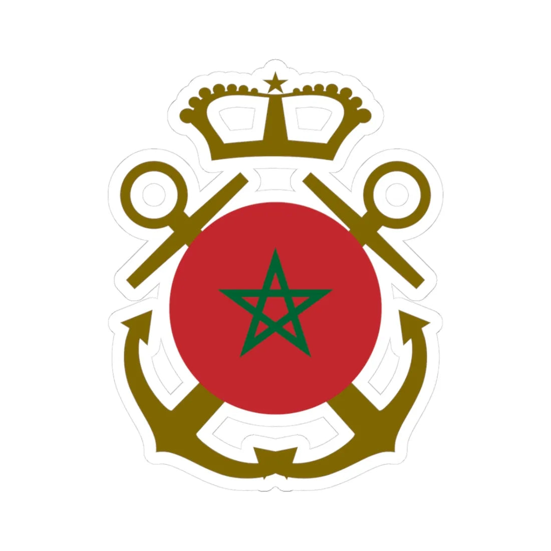 Roundel of Morocco  Naval Aviation (Morocco) STICKER Vinyl Kiss-Cut Decal 3 Inch White - The Sticker Space