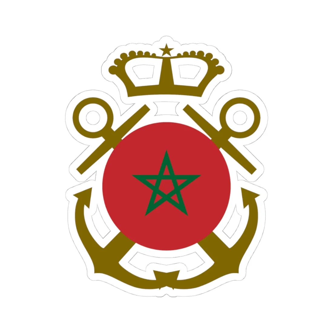 Roundel of Morocco  Naval Aviation (Morocco) STICKER Vinyl Kiss-Cut Decal 4 Inch White - The Sticker Space