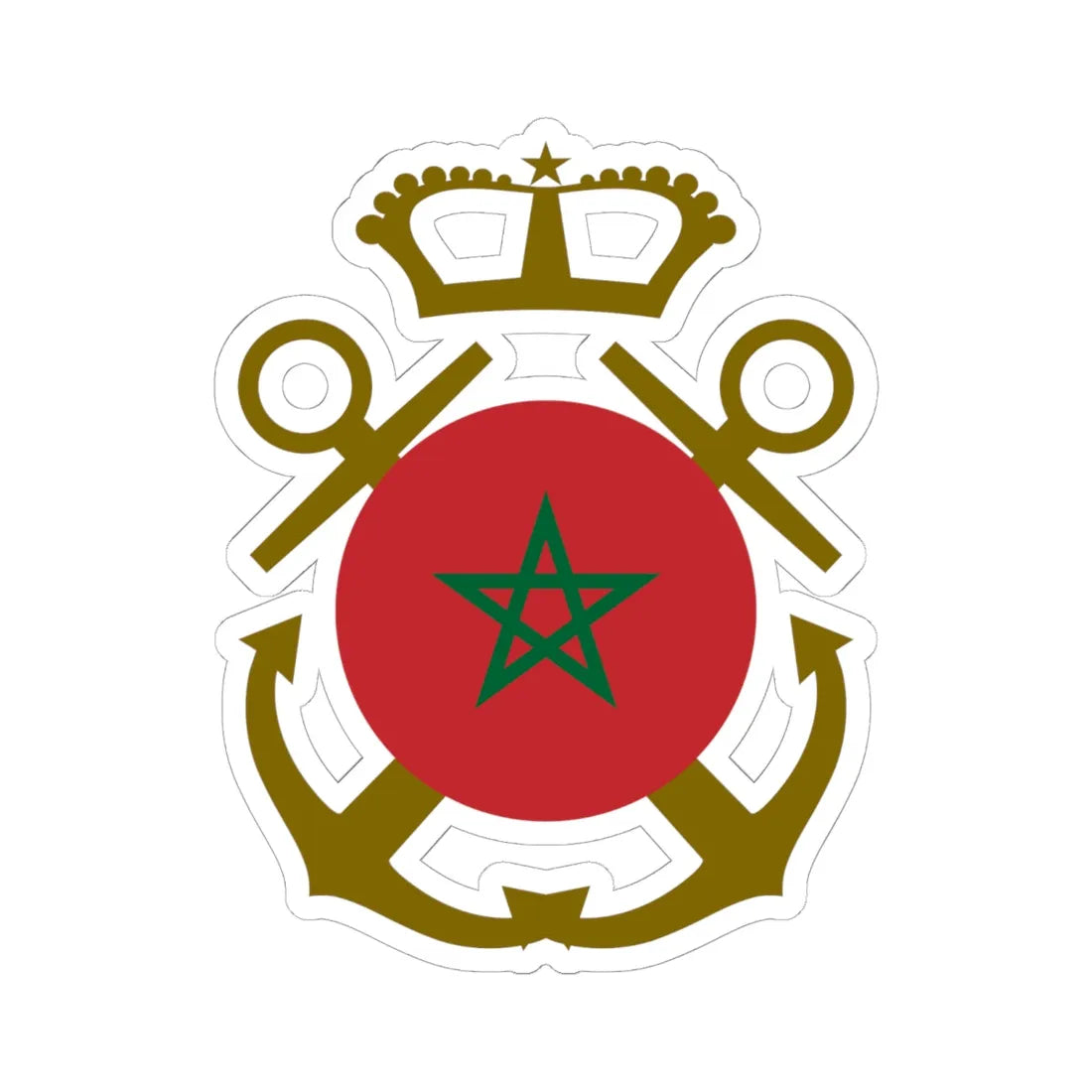 Roundel of Morocco  Naval Aviation (Morocco) STICKER Vinyl Kiss-Cut Decal 6 Inch White - The Sticker Space