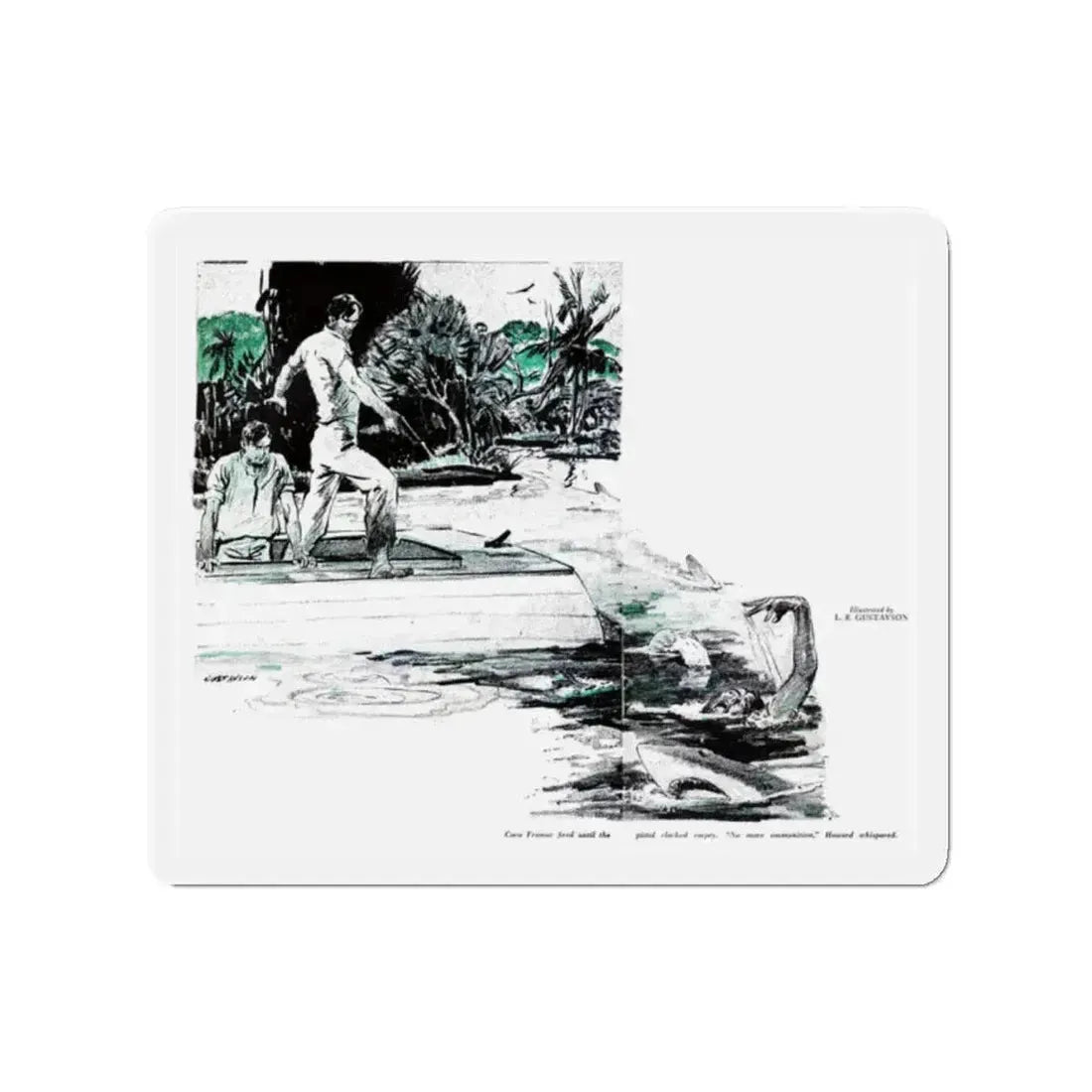 Route Zero, Blue Book Magazine, August 1950 (Magazine Illustration) Refrigerator Magnet 2 Inch Die-Cut - The Sticker Space