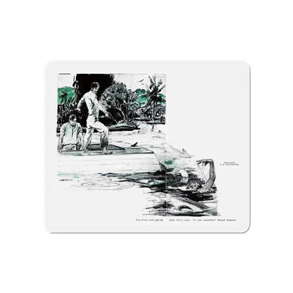 Route Zero, Blue Book Magazine, August 1950 (Magazine Illustration) Refrigerator Magnet 3 Inch Die-Cut - The Sticker Space