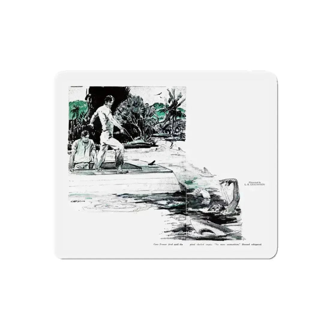 Route Zero, Blue Book Magazine, August 1950 (Magazine Illustration) Refrigerator Magnet 5 Inch Die-Cut - The Sticker Space