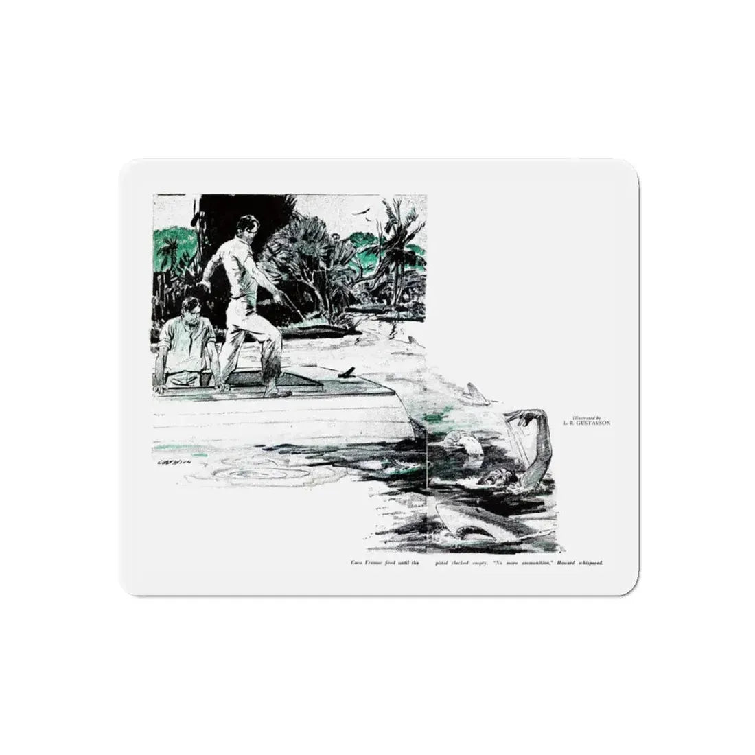 Route Zero, Blue Book Magazine, August 1950 (Magazine Illustration) Refrigerator Magnet - The Sticker Space