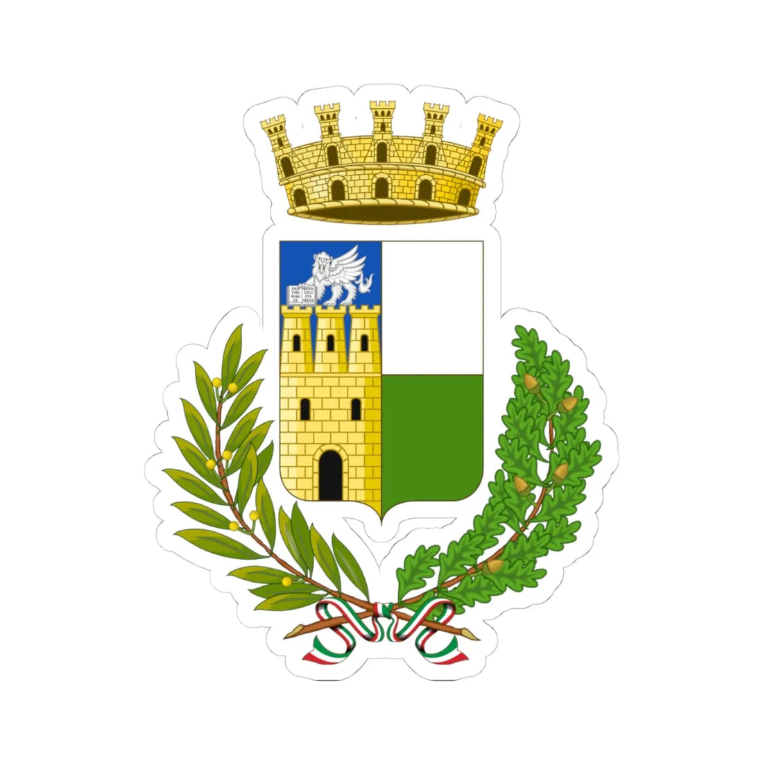 Rovigo-Stemma (Italy) (Coat of Arms) STICKER Vinyl Kiss-Cut Decal 4 Inch White - The Sticker Space
