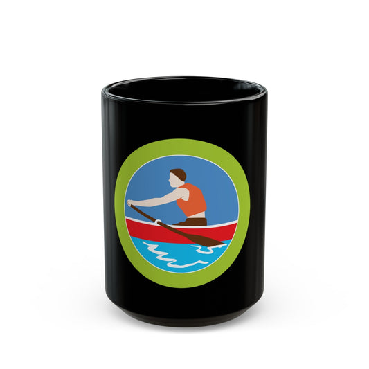 Rowing (Boy Scout Merit Badge) Black Coffee Mug-15oz-The Sticker Space