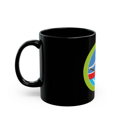 Rowing (Boy Scout Merit Badge) Black Coffee Mug-The Sticker Space