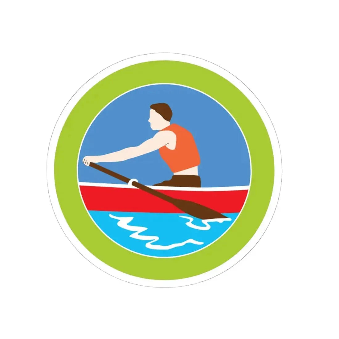 Rowing (Boy Scout Merit Badge) STICKER Vinyl Kiss-Cut Decal 4 Inch White - The Sticker Space