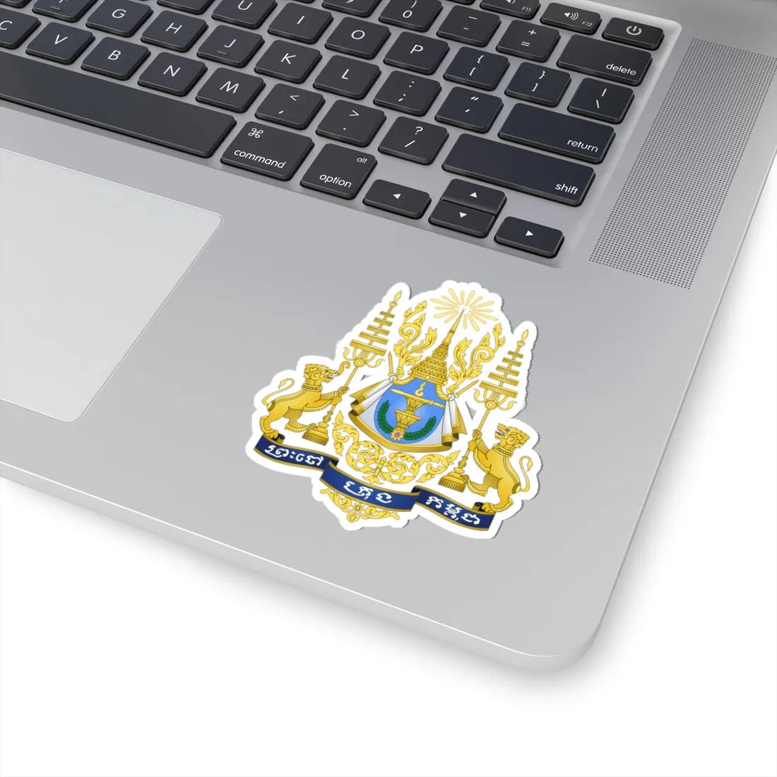 Royal arms of Cambodia (Cambodia) (Coat of Arms) STICKER Vinyl Kiss-Cut Decal - The Sticker Space