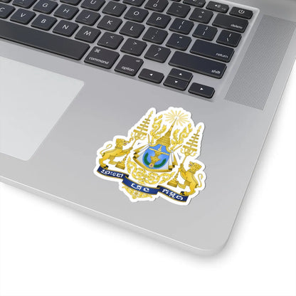 Royal arms of Cambodia (Cambodia) (Coat of Arms) STICKER Vinyl Kiss-Cut Decal - The Sticker Space