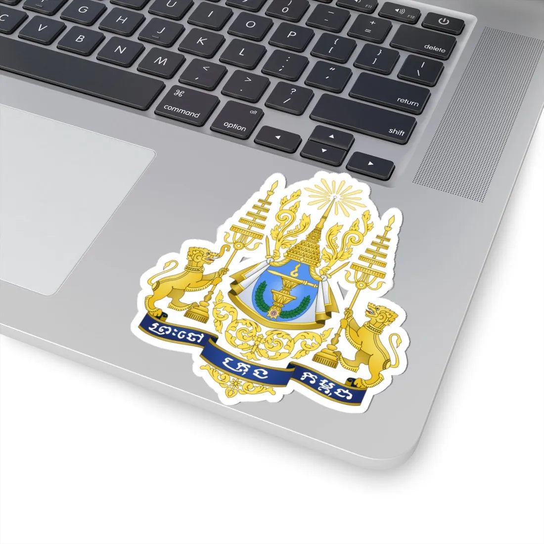 Royal arms of Cambodia (Cambodia) (Coat of Arms) STICKER Vinyl Kiss-Cut Decal - The Sticker Space
