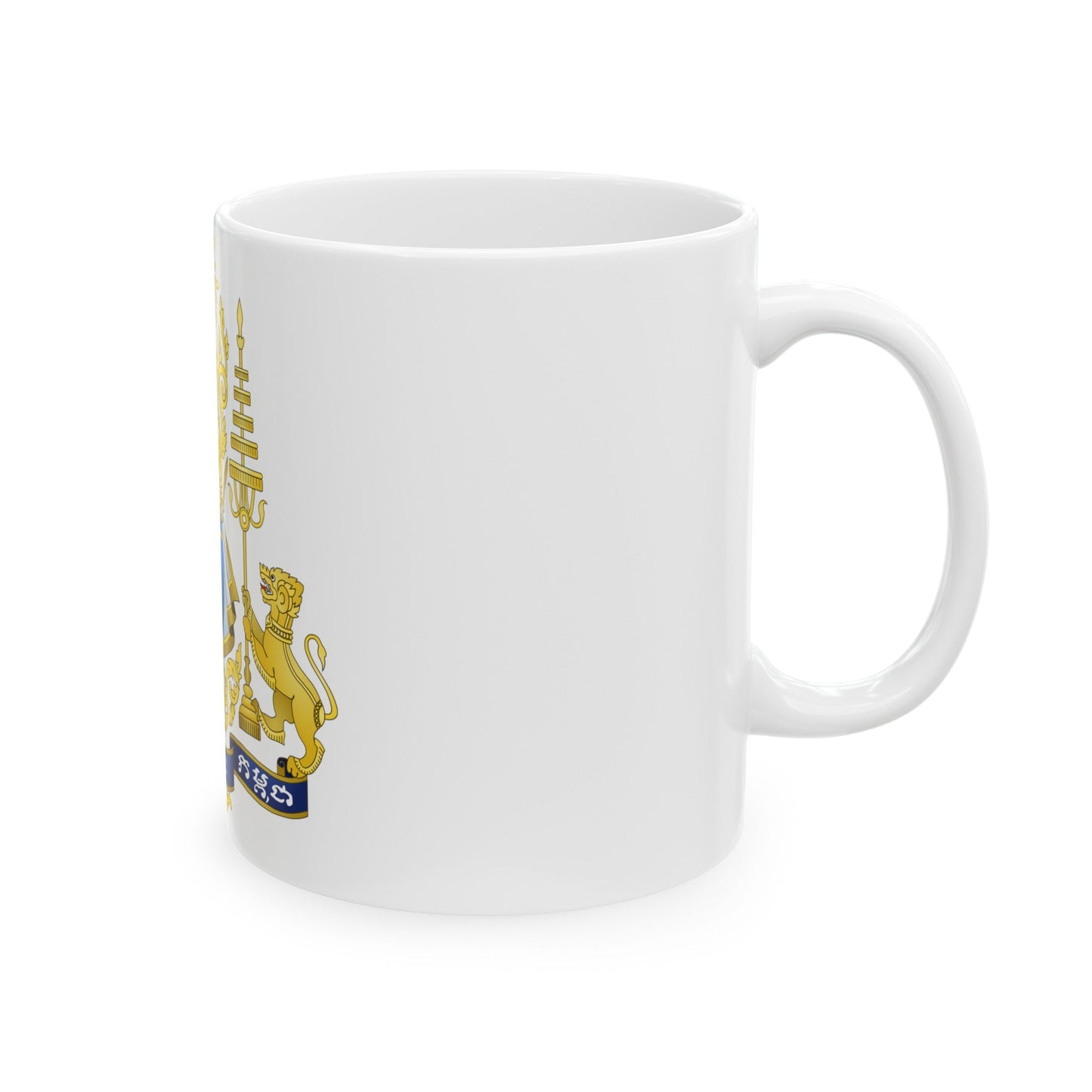 Royal arms of Cambodia - White Coffee Mug-The Sticker Space