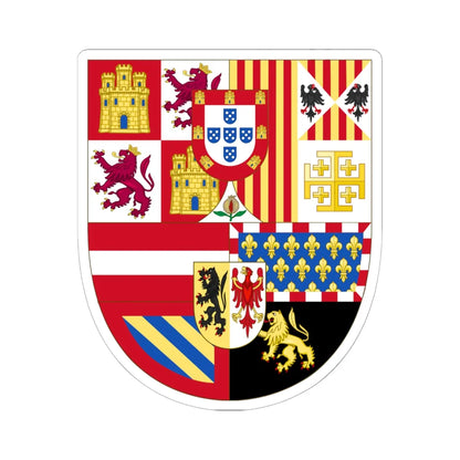 Royal Arms of Catholic Monarchy in the Kingdom of Naple 1580-1650 (Italy) (Coat of Arms) STICKER Vinyl Kiss-Cut Decal 6 Inch White - The Sticker Space