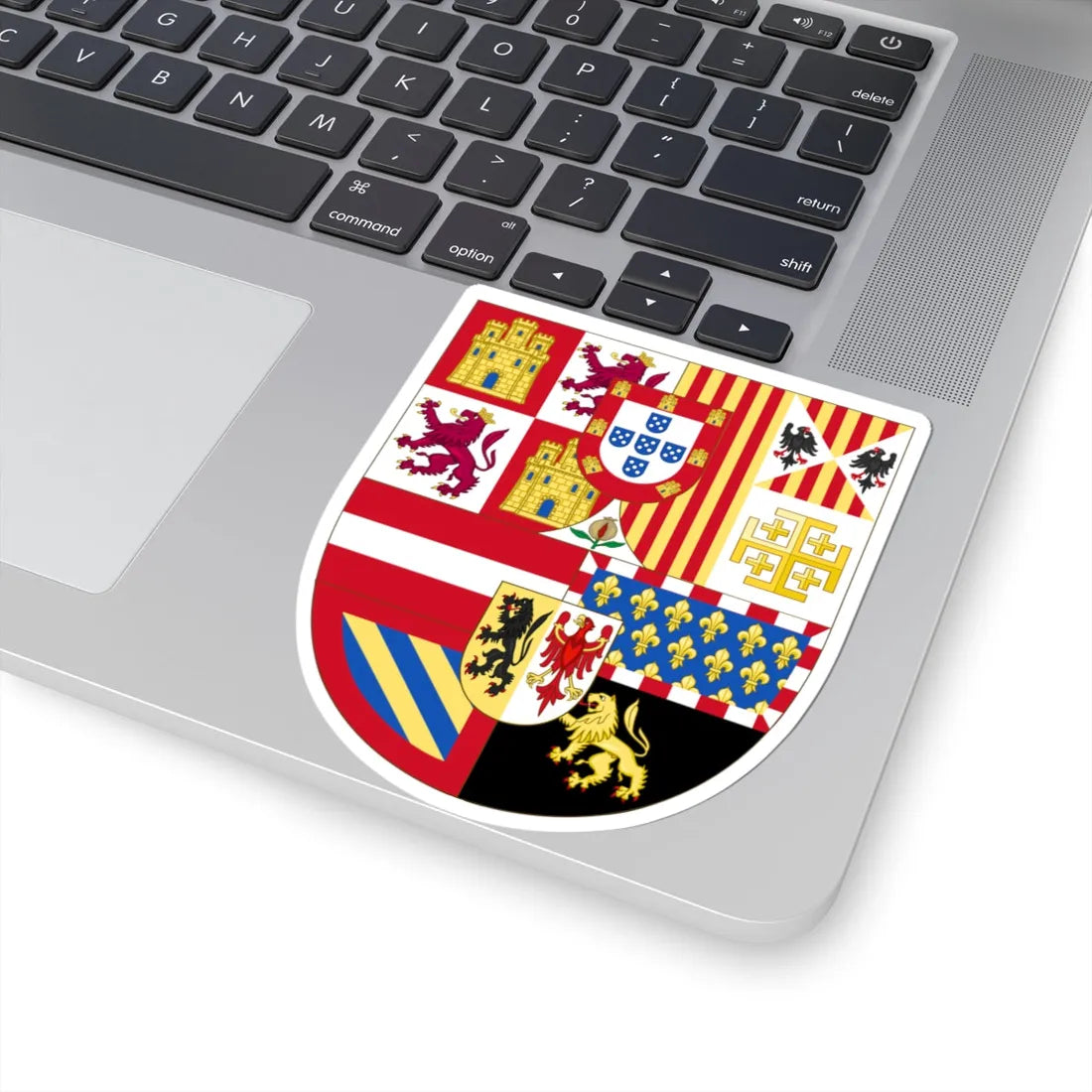 Royal Arms of Catholic Monarchy in the Kingdom of Naple 1580-1650 (Italy) (Coat of Arms) STICKER Vinyl Kiss-Cut Decal - The Sticker Space