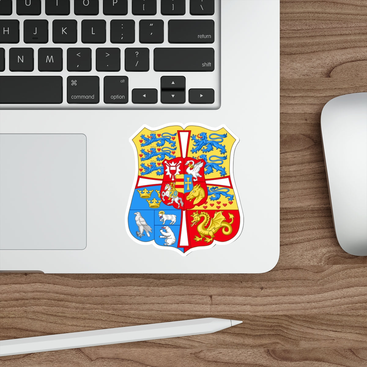 Royal arms of Denmark (1903–1948) STICKER Vinyl Die-Cut Decal-The Sticker Space