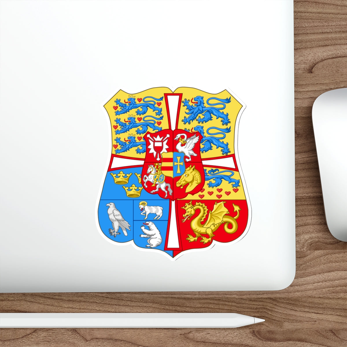 Royal arms of Denmark (1903–1948) STICKER Vinyl Die-Cut Decal-The Sticker Space