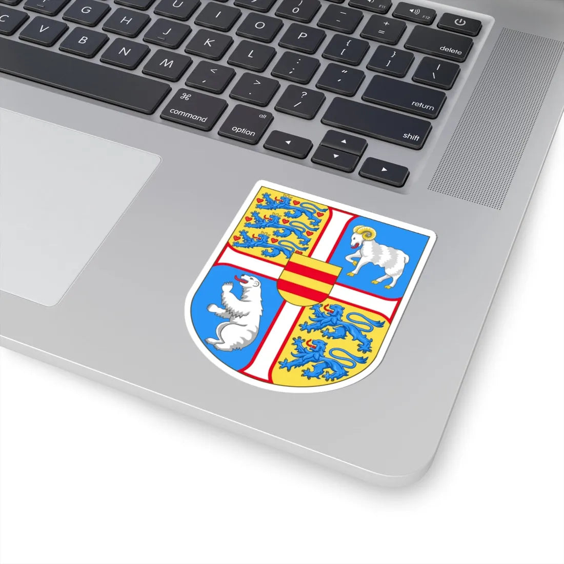 Royal arms of Denmark (Denmark) (Coat of Arms) STICKER Vinyl Kiss-Cut Decal - The Sticker Space