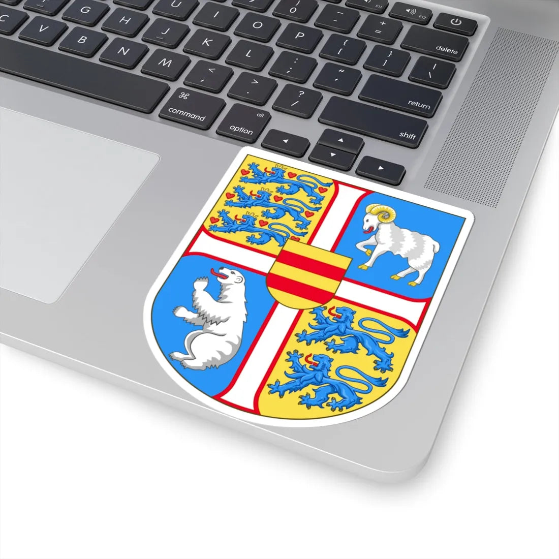 Royal arms of Denmark (Denmark) (Coat of Arms) STICKER Vinyl Kiss-Cut Decal - The Sticker Space