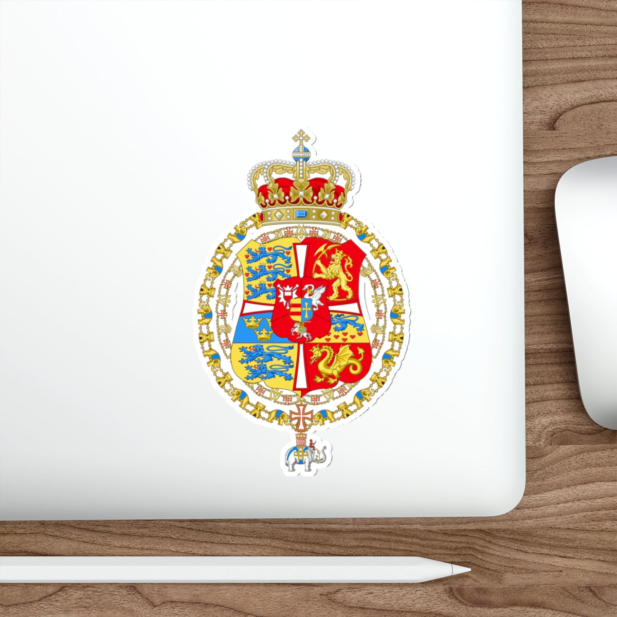 Royal Arms of Denmark & Norway (1699–1819) STICKER Vinyl Die-Cut Decal-The Sticker Space