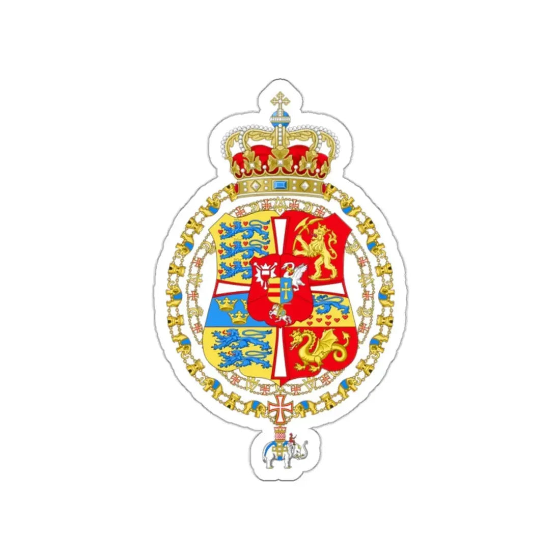 Royal Arms of Denmark & Norway (1699–1819) STICKER Vinyl Die-Cut Decal - The Sticker Space