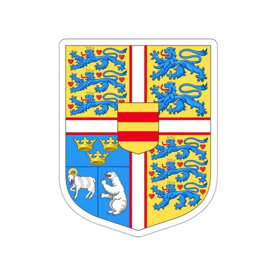 Royal arms of Denmark STICKER Vinyl Die-Cut Decal 2 Inch - The Sticker Space