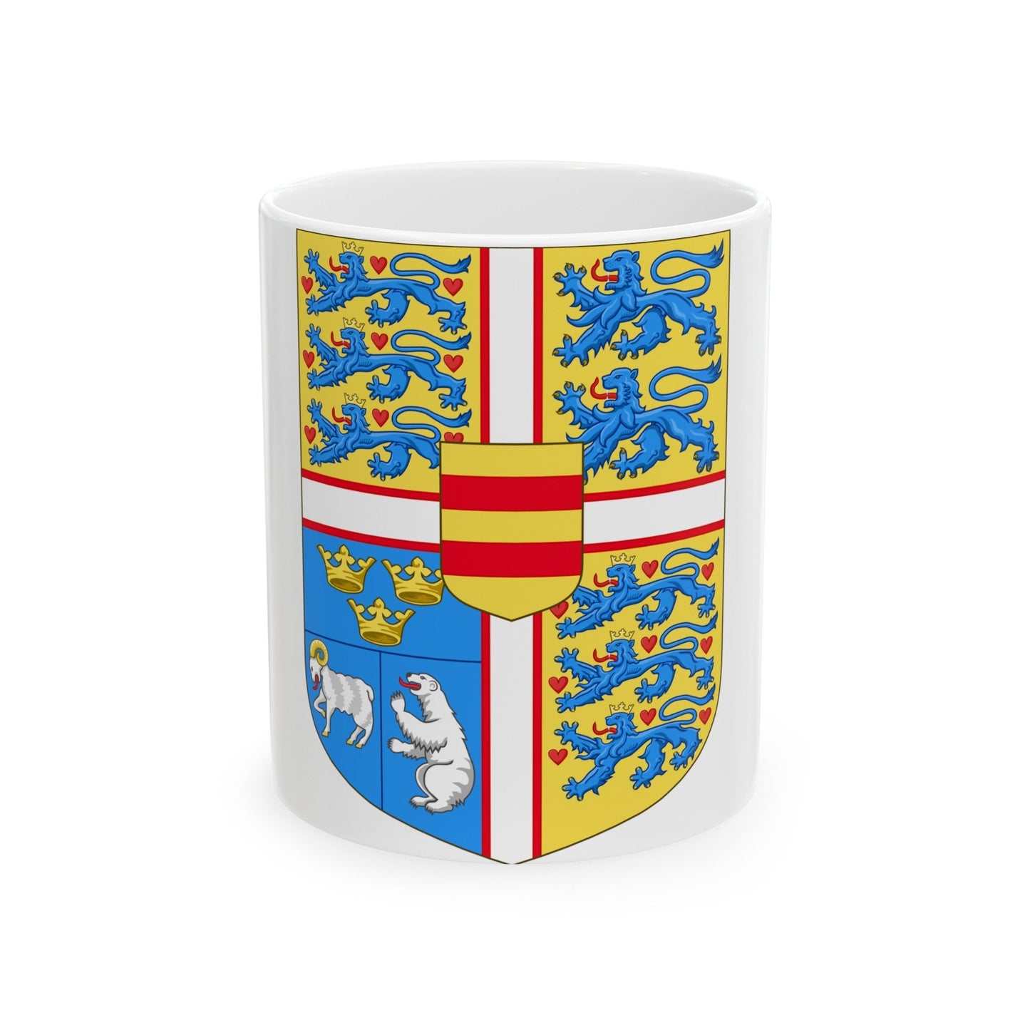 Royal arms of Denmark - White Coffee Mug-11oz-The Sticker Space