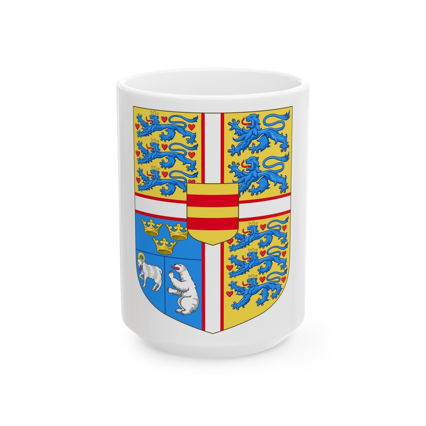 Royal arms of Denmark - White Coffee Mug-15oz-The Sticker Space