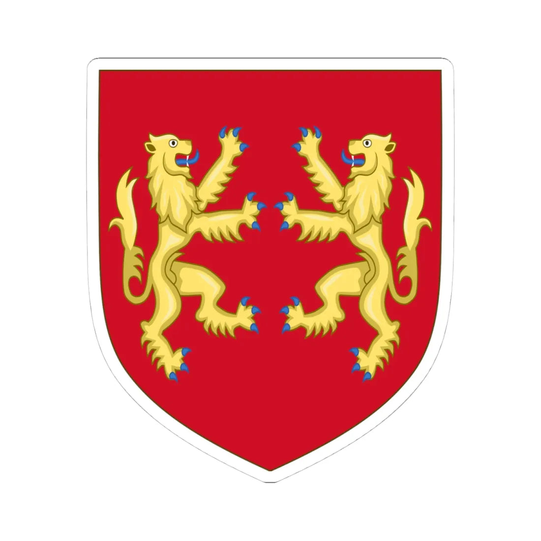 Royal Arms of England 1189-1198 (England) (Coat of Arms) STICKER Vinyl Kiss-Cut Decal 4 Inch White - The Sticker Space