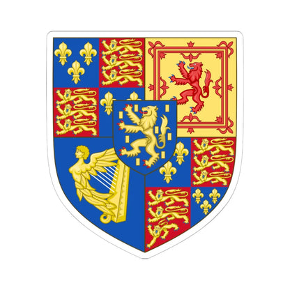 Royal Arms of England 1694-1702 (England) (Coat of Arms) STICKER Vinyl Kiss-Cut Decal 6 Inch White - The Sticker Space
