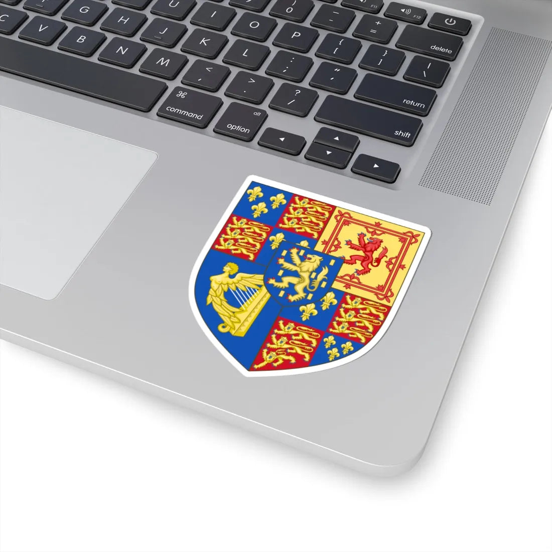Royal Arms of England 1694-1702 (Ireland) (Coat of Arms) STICKER Vinyl Kiss-Cut Decal - The Sticker Space